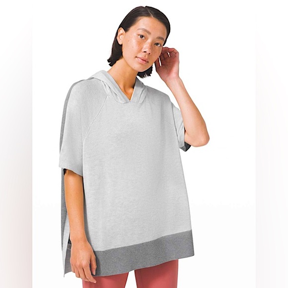 Lululemon Opened Up Poncho Heathered Core Ultra Light Grey / Heathered Size: M - Picture 3 of 7